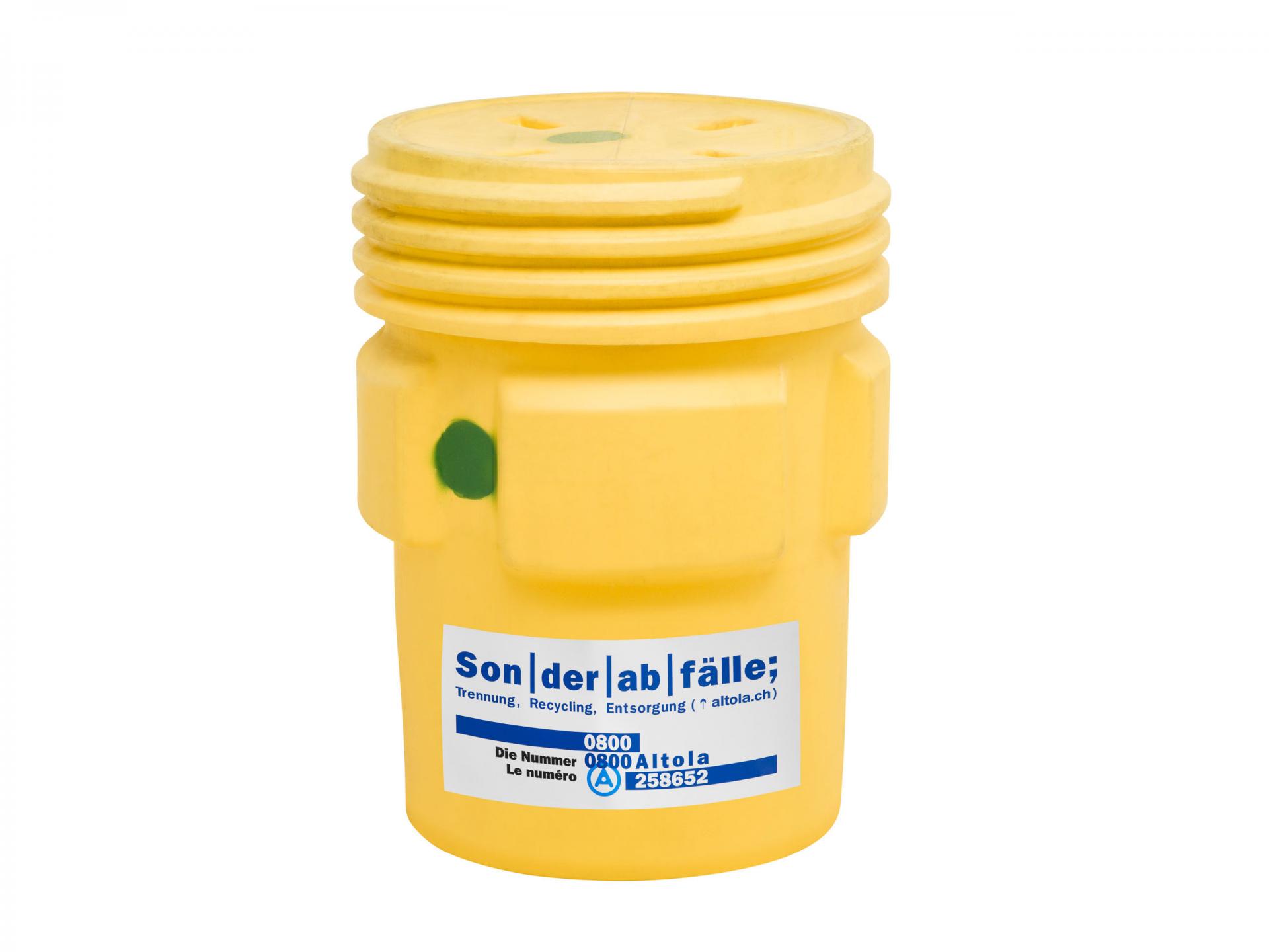 Ein gelbes Bergungsfass.